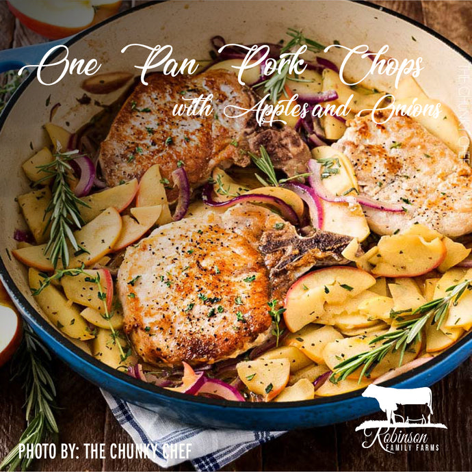 One Pan Pork Chops with Apples and Onions